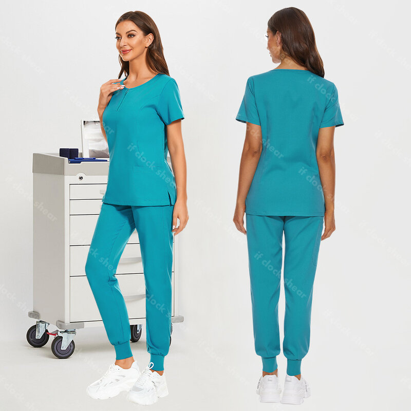 Pet Scrubs Set Medical Uniforms Stretch Scrub Tops with Pocket Pants Nurse Uniform Doctor Surgery Overalls Beauty Salon Workwear
