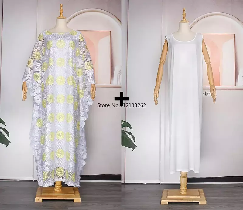 Gaun Afrika untuk wanita Dashiki pakaian Afrika jubah Africaine Femme Gaun panjang malam ramping pakaian Afrika dan lapisan
