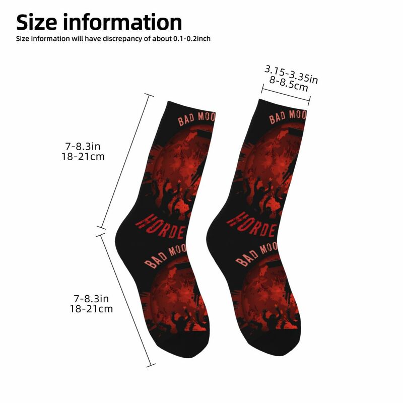 Funny Crazy compression Sign Sock for Men Hip Hop Harajuku 7 Days To Die Happy Seamless Pattern Printed Boys Crew Sock Novelty