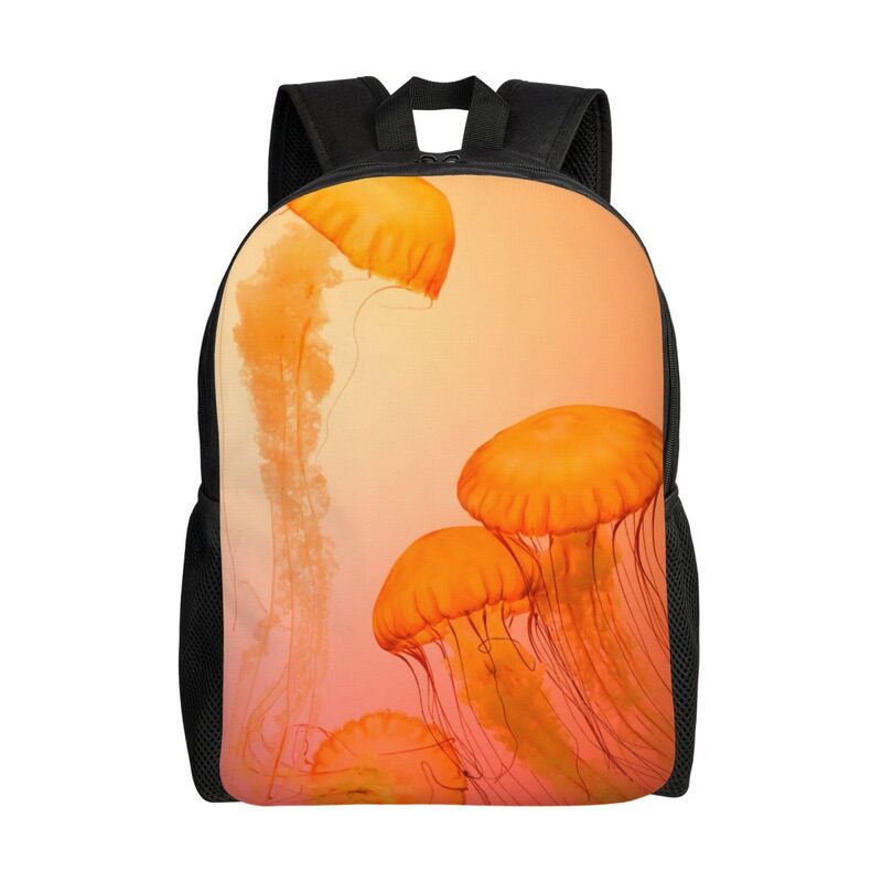 Sacs à dos légers pour l'école, sac de jour décontracté à imprimé méduse pour voyage avec poches latérales bouteille, sacs à dos multifonctions