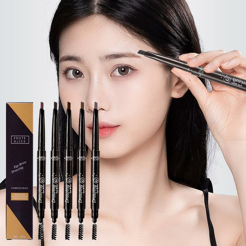 Fine Eyebrow Pencil With Double Head Automatic Rotation, Eyebrow Free Makeup Makeup Waterproof Pen And Line Pencil One W4Z0
