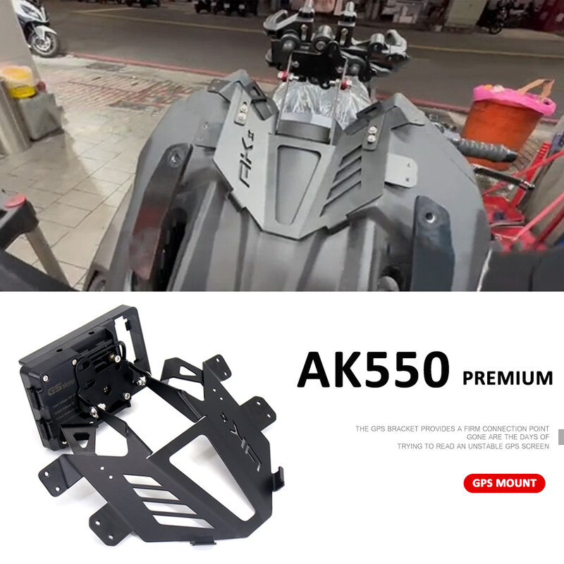 Aksesori Motor Braket Navigasi GPS Pengisi Daya USB Ponsel Nirkabel untuk KYMCO AK 550 Ak 550 Ak550 AK550 Premium