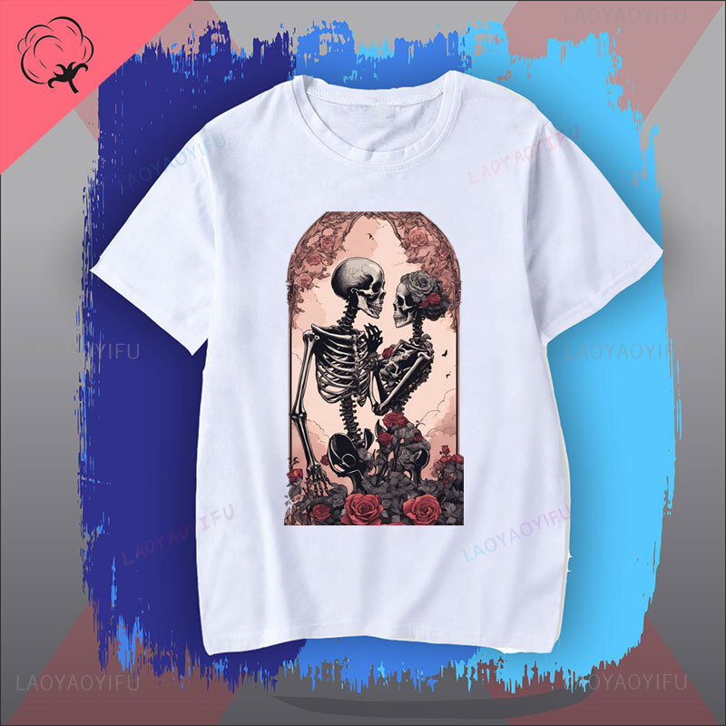 Novità skull lovers t-shirt stampata daily cool casual comodi top da uomo e da donna a maniche corte girocollo abbigliamento