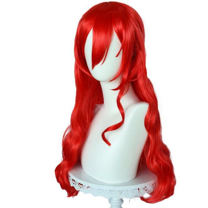 Himeko peruka do Cosplay peruka z włókna syntetycznego gra Honkai peruka do Cosplay duży czerwony długie kręcone włosy