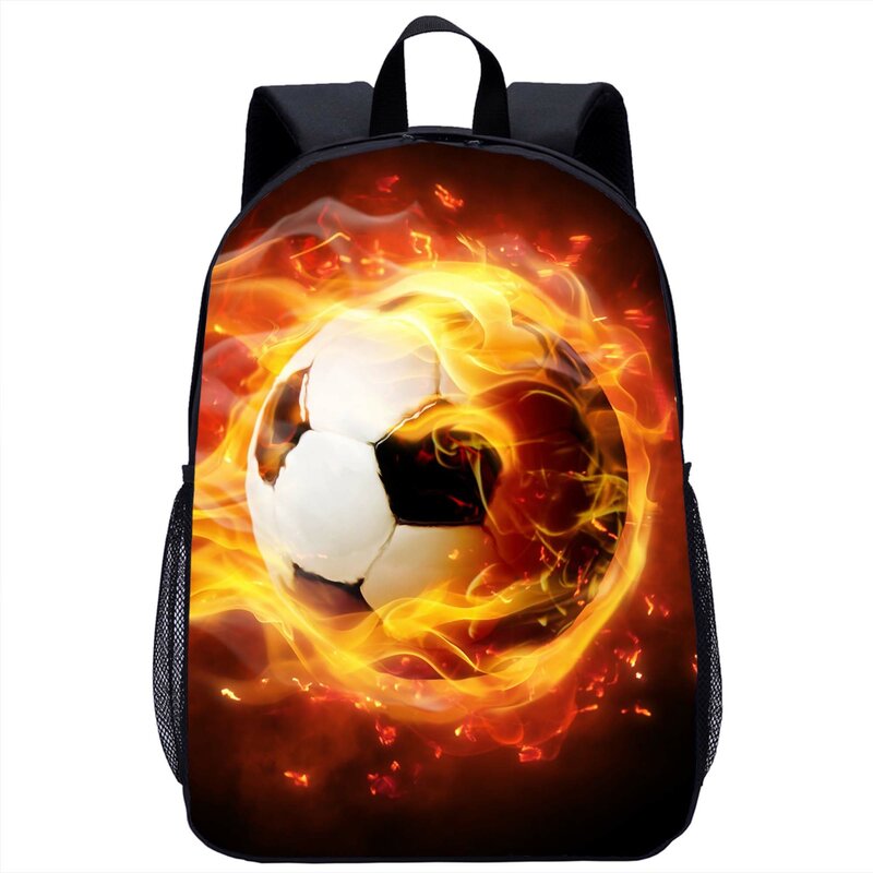 Tas punggung sekolah motif sepak bola, ransel Laptop 16 inci untuk anak laki-laki perempuan, tas buku, tas bahu kasual remaja, tas punggung sekolah motif sepak bola