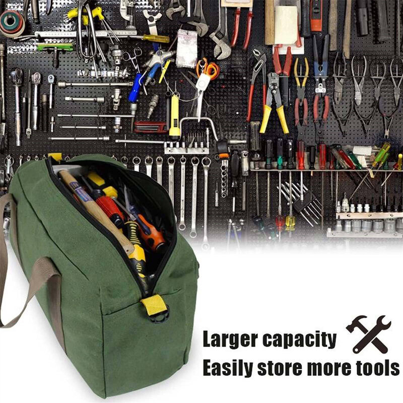 Kit de herramientas portátil de lona, bolsa multifuncional de herramientas de almacenamiento, organizador de destornilladores de electricista, bolsos de mano