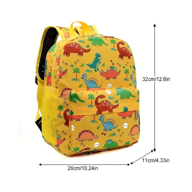 Tas punggung kartun anak-anak tas buku TK Prasekolah tas sekolah balita untuk anak laki-laki perempuan dinosaurus, kapasitas besar, ringan