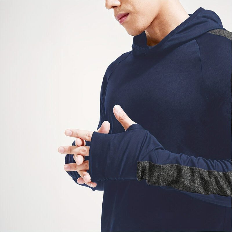 Jesienna nowa odzież do biegania Fitness sportowy obcisła sportowa kompresyjna męska bluza z kapturem wypoczynek na świeżym powietrzu sweter męska odzież męska