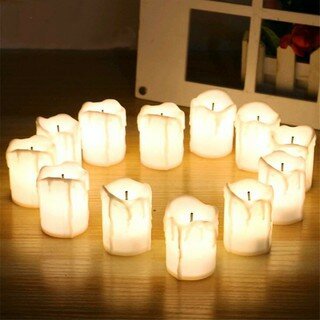 Flameless LED Candle Light Bright Flickering Bulb Battery Operated Tea Light with Realistic Flames Fake Candle for Birthday
