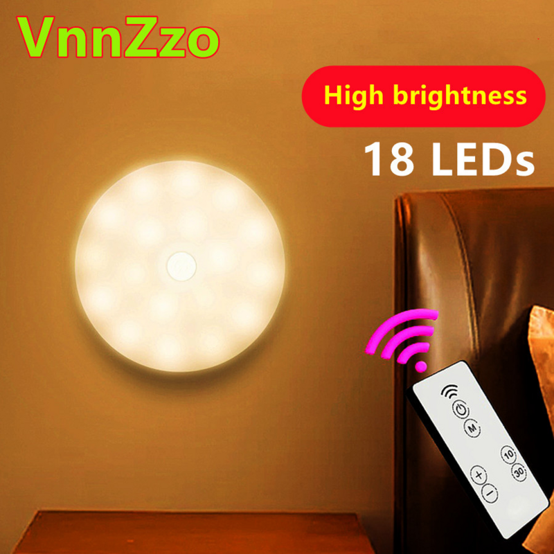 Luz LED para debajo del armario, 18 LED con pegatina adhesiva, lámpara de pared inalámbrica, armario, cajón, armario, dormitorio, alto brillo