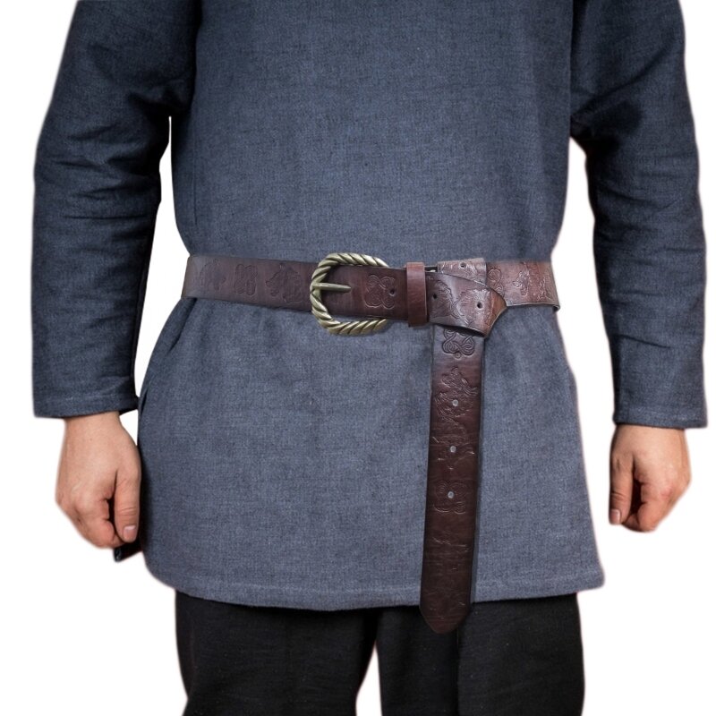 2024 cinto medieval para homens renascentista cinto cavaleiro em relevo couro do plutônio anel cinto traje