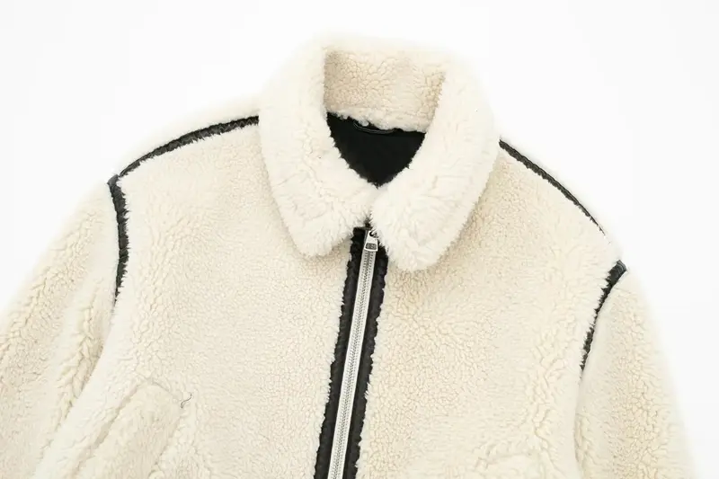 Blazer formel en laine d'agneau blanche imbibée pour femme, veste élégante pour femme, manteau chaud pour femme, vêtements d'affaires et de bureau, hiver
