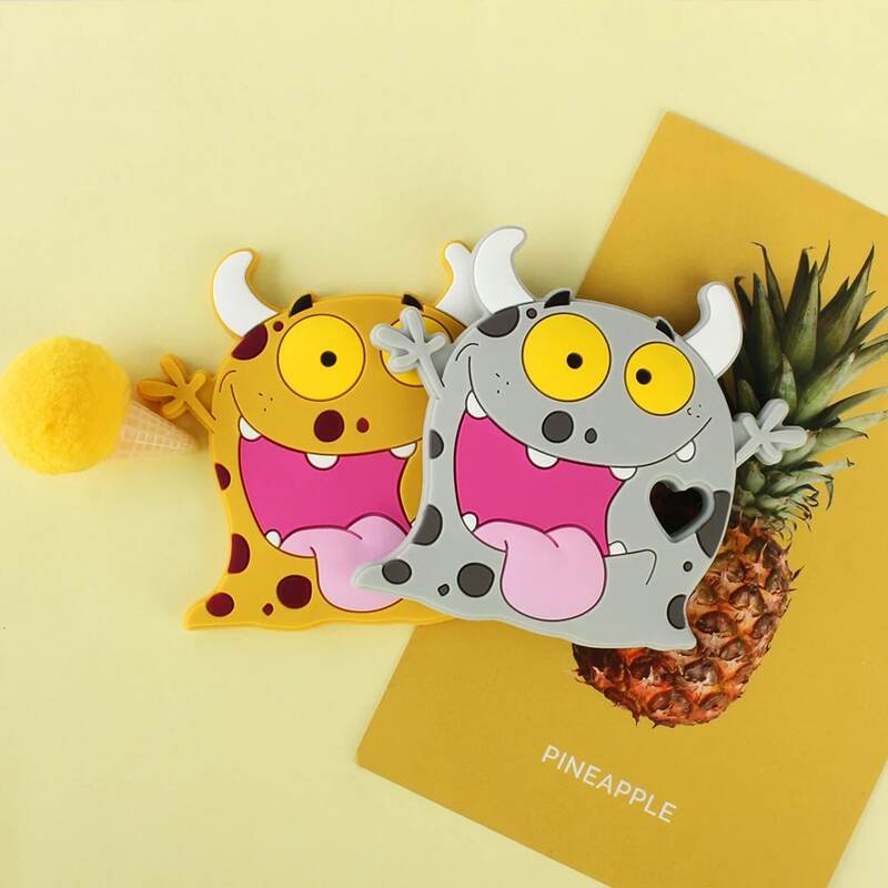 1pcs Silicone Teether Cartoon Animals Baby Teething Toys BPA Free Chewable Baby Teether Food Grade Pacifier Chain Accessories