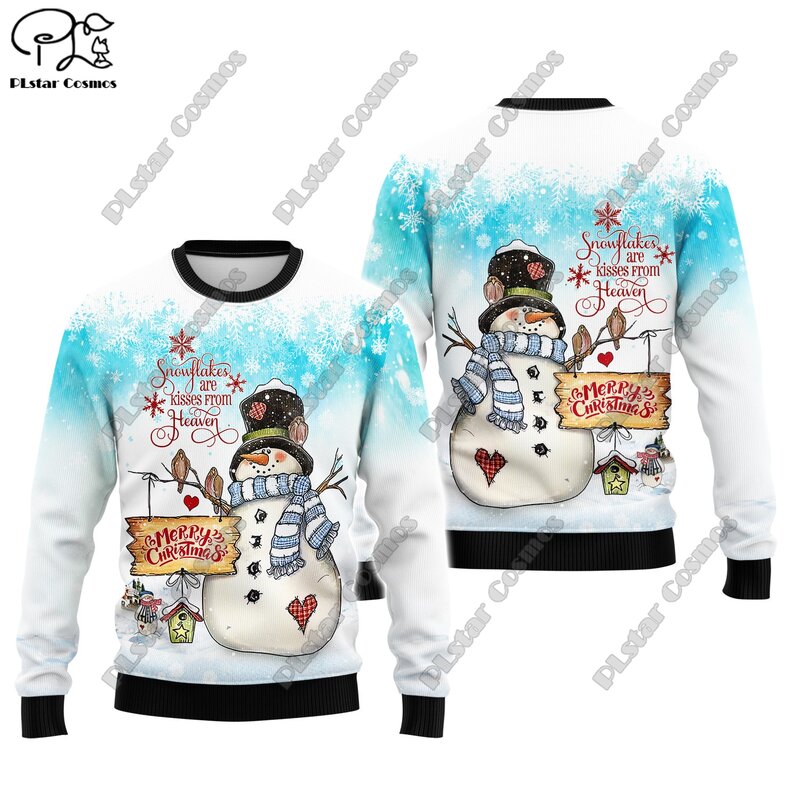 PLstar Cosmos new 3D printed Christmas series pattern brutto maglione street casual winter maglione S-2