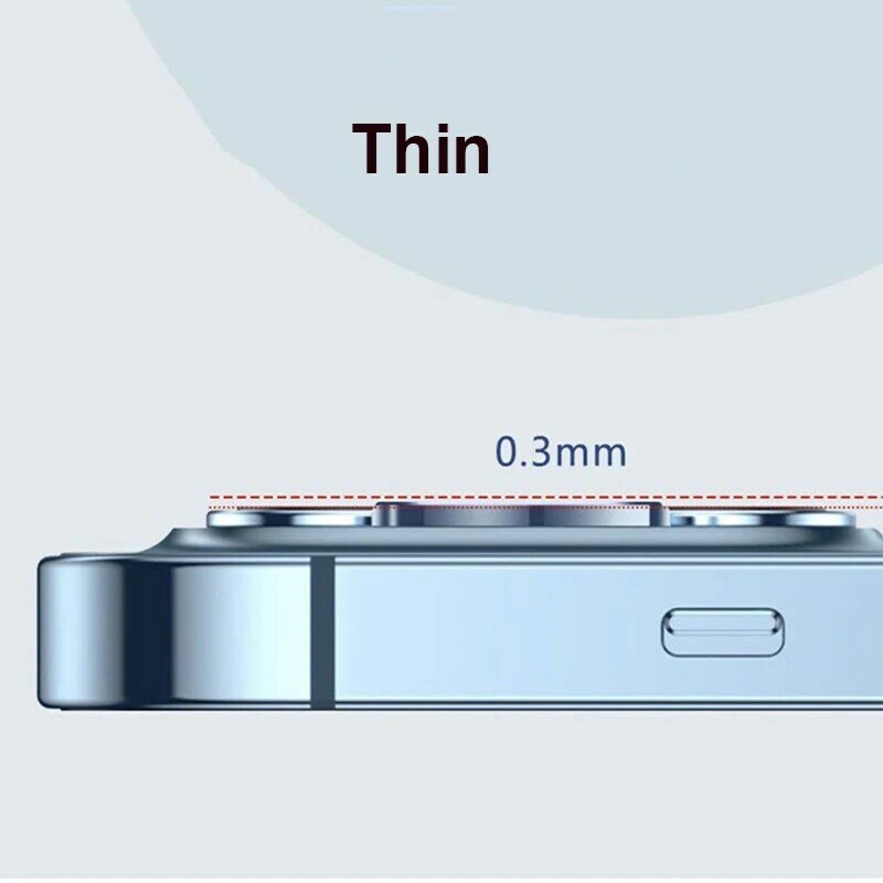 Metal Ring Lens Protector Glass, Camera Lens Protection para iPhone 11, 12, 13 Pro Max, 14 Pro Max