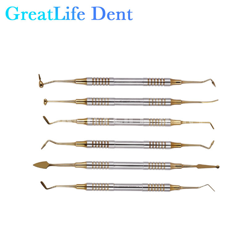 GreatLife-Resina Dentária Filling Restoration Kit, Equipamento profissional Dent, Instrumentos Dentista, Equipamentos Odontológicos, Estética, 6pcs por conjunto