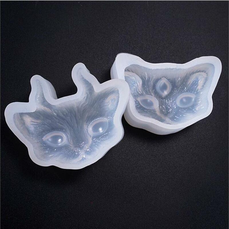 Jewelry Cat Face Head Mold Silicone 2/3-eye Cat Head Jewelry Making DIY Handicraft Mould Epoxy Tool