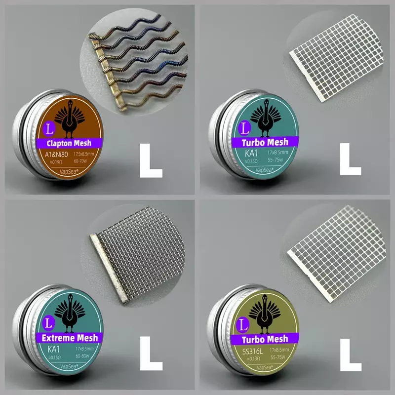 14 Types 6.2/6.8/8/8.5mm Width Micro/Turbo/Clapton/Extreme Mesh A1/Ni80/SS316L NexMesh Tools Coil Can Package