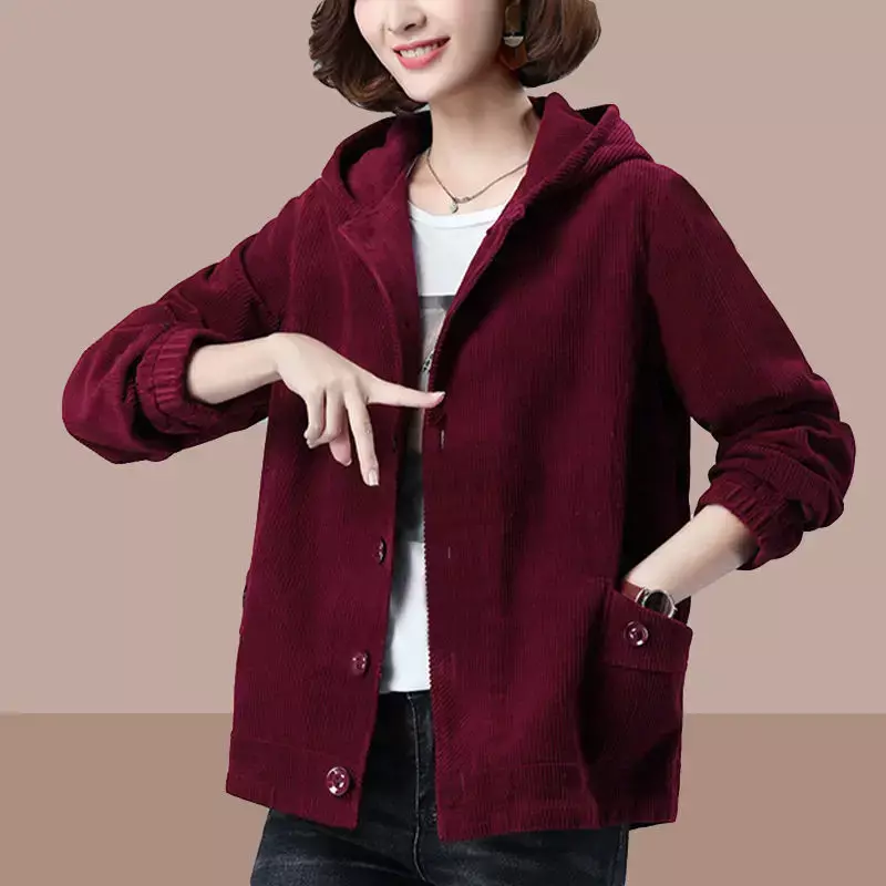 Пальто женские зимние 2022 куртки вельветовые Топы Верхняя одежда Harajuku ретро куртка с капюшоном пальто свободные дешевые оптовая продажа