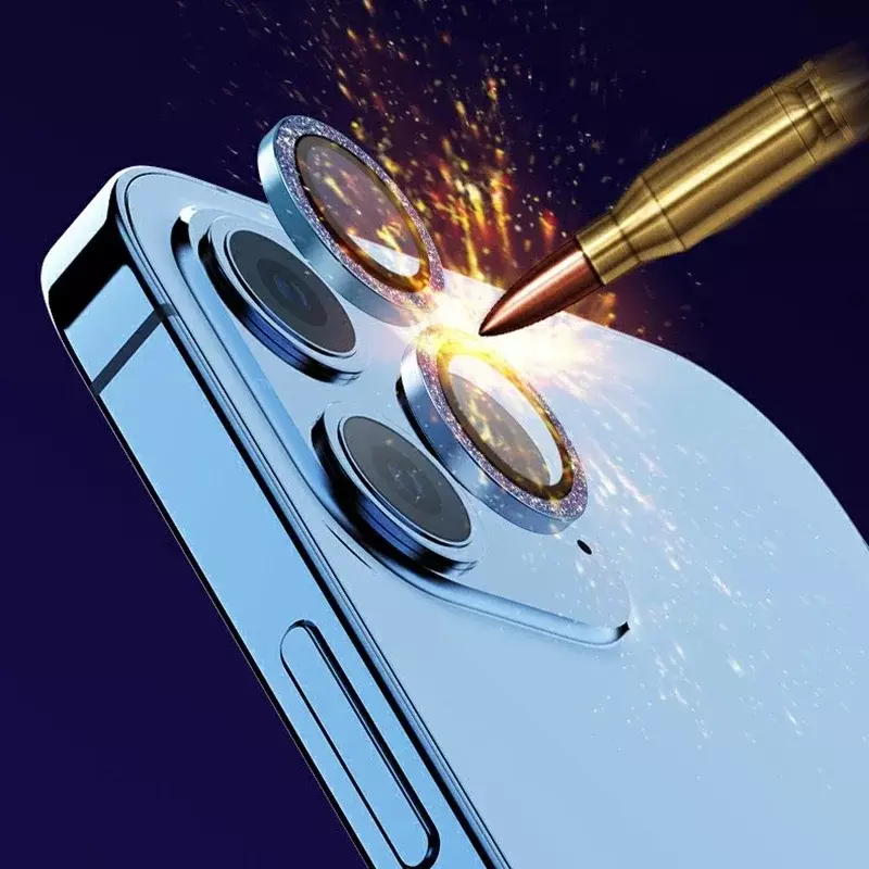 Camera Lens Metal Ring Protector, Protetor de Vidro, Proteção de Lente para iPhone 11, 12, 13, 14, 15 Pro Max, 12Pro, 13Pro Max