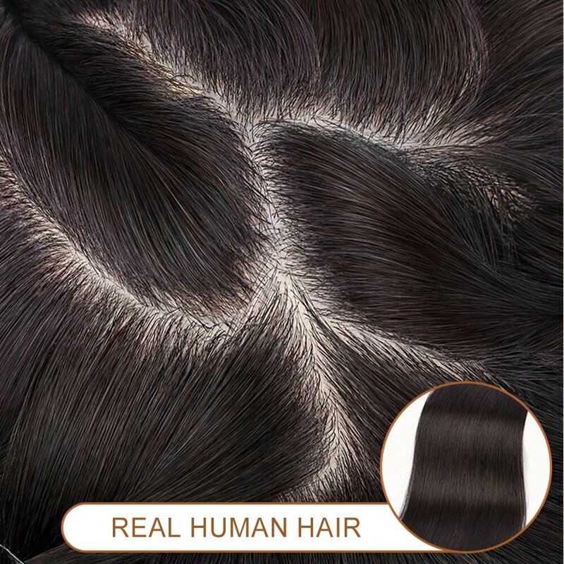 Peruca marrom com franja para mulheres, perucas retas curtas, comprimento do ombro, cabelo humano, perucas de cor natural, mocha