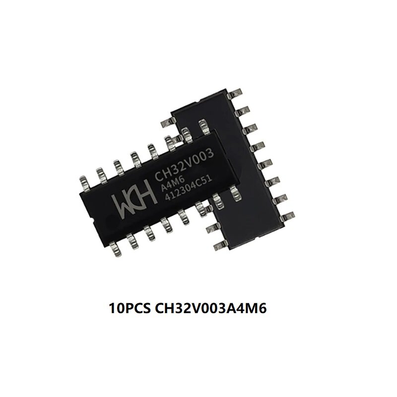 CH32V003 klasy przemysłowej 10 sztuk/partia MCU RISC-V2A jednoprzewodowy interfejs szeregowy debugowania System częstotliwości 48MHz