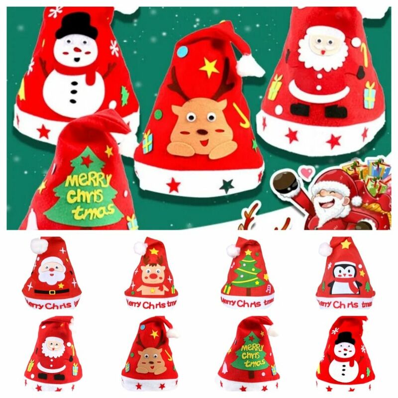 Kriss Kringle topi Santa buatan tangan Santa Claus Elk Kriss Kringle topi Penguin ayah Natal DIY topi Natal pesta mainan