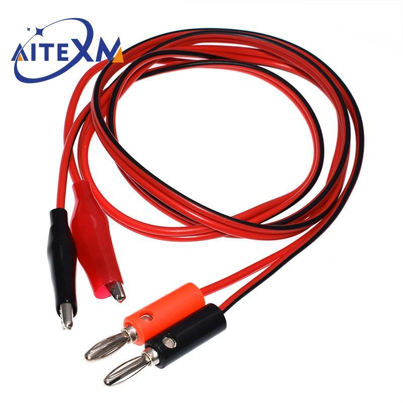 1M Alligator Cilp to AV Banana Plug Test Cable Lead Connector Dual Tester Probe Crocodile Clip for Multimeter Measure Tool