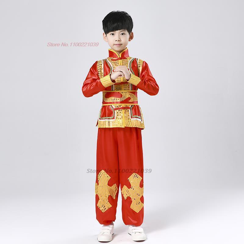 بدلة زي الكونغ فو الصينية التقليدية للأطفال ، الترتر الوطني ، بدلة الووشو ، ملابس الجناح تشن التقليدية ،