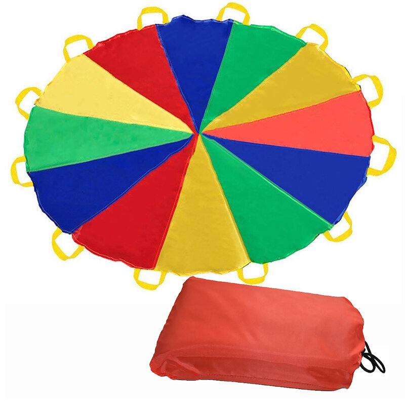 Parasol tęczowy zabawka spadochronowa walnięcie kreta na świeżym powietrzu gry dla dzieci Sport praca zespołowa dla dzieci chłopców dziewcząt zabawki przedszkolne