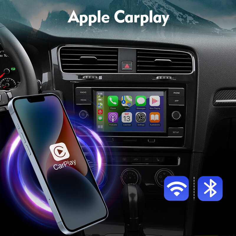 EBILAEN-Wireless Carplay Android Auto Tech Box, Mirror Link, MIB, MIB2, VW Volkswagen Skoda Octavia A5 Golf 7 Polo Passat B8
