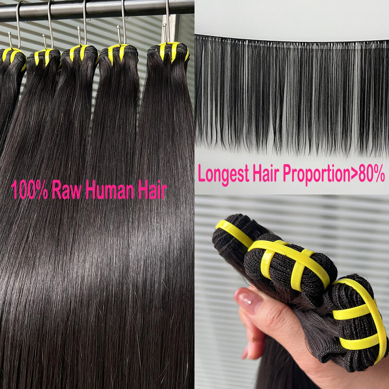 Yiwigs-Double Drawn Bone Straight Pacotes de cabelo, 100% cabelo humano, extensões de cabelo cru, 10-30 em, 10A Grade
