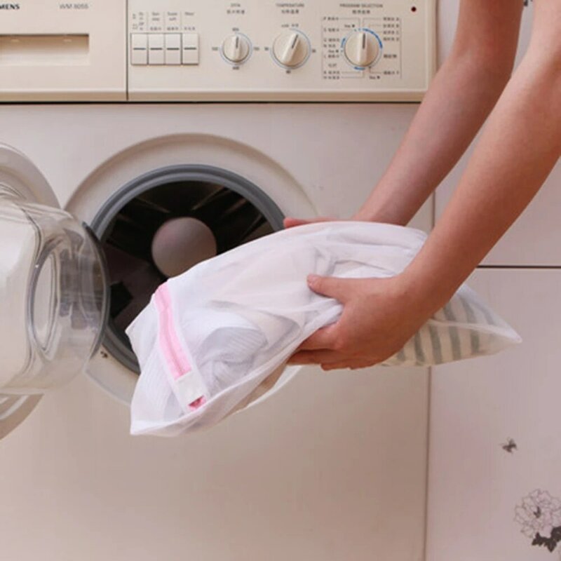 Zipped Laundry Bags Reusable Washing Machine Clothing Care Washing Bag Mesh Net Bra Socks Lingerie Underwear Laundry Storage