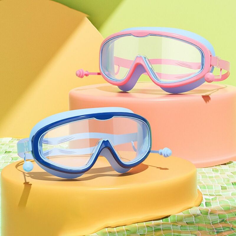 Anti Fog okulary pływackie początkujący duże oprawki szeroki widok sprzęt do pływania HD regulowany gogle pływackie do pływania