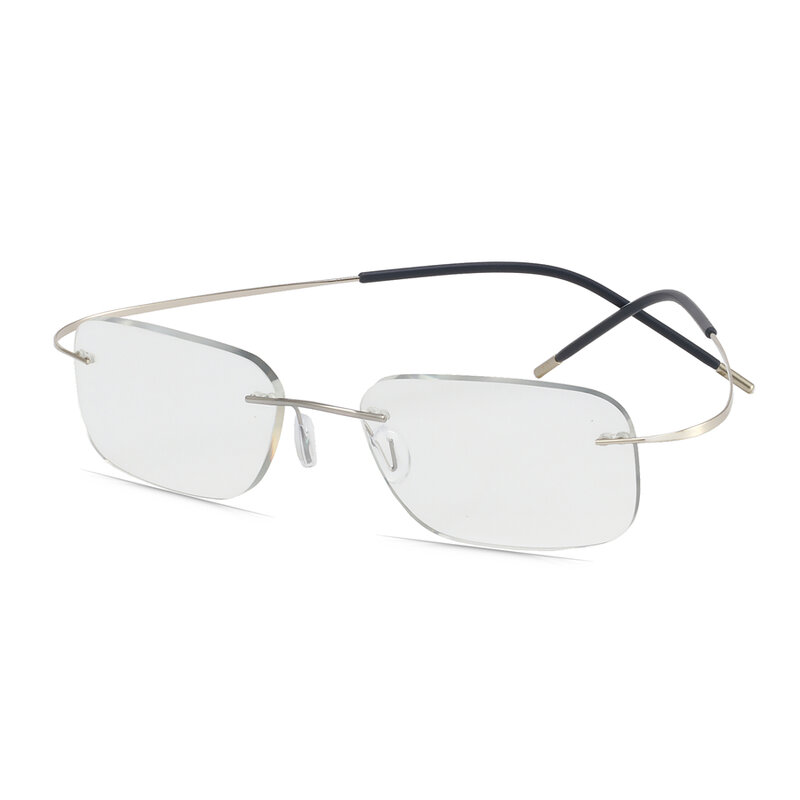 Gafas fotocromáticas sin montura para hombre y mujer, lentes ópticas graduadas antiluz azul, lentes multifocales para miopía