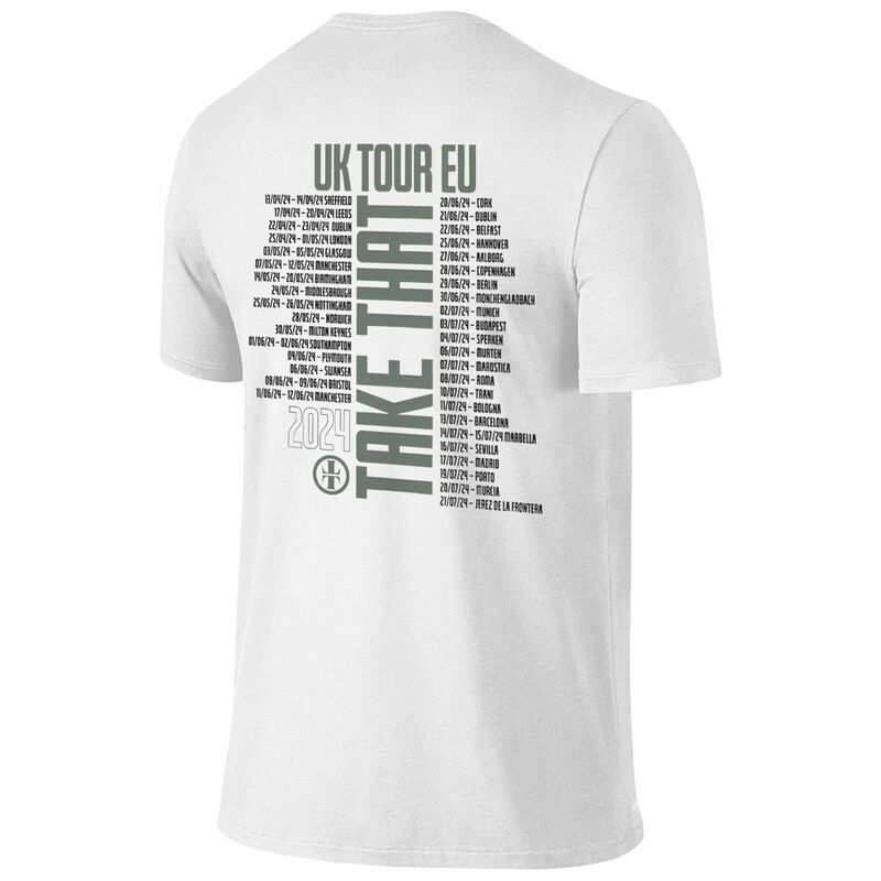 Camiseta de algodón con banda de Rock de dos lados, camisa Vintage de manga corta con cuello redondo, Original, Take That This Life On Tour, 2024