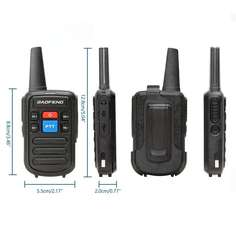 2 sztuki Baofeng BF-C50 Mini Walkie Talkie przenośna krótkofalówka dla dzieci Comunicador UHF dwuzakresowy dwukierunkowe Radio HF Transceiver
