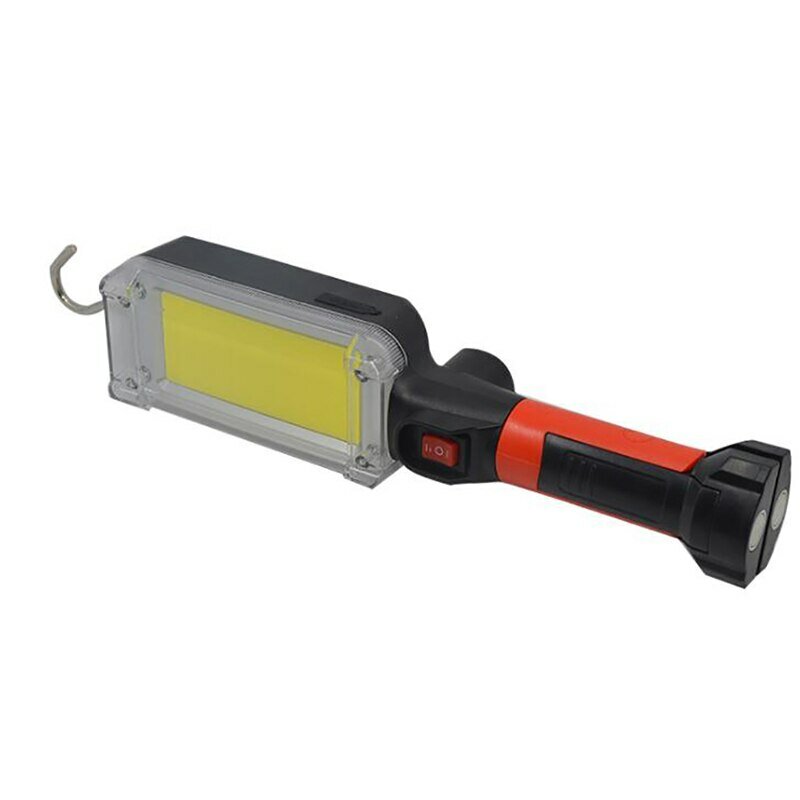 1pcs USB Recarregável COB Luz de Trabalho Portátil Lanterna LED 18650 Ajustável 2 Modo Ímã Impermeável Design Camping Lanterna