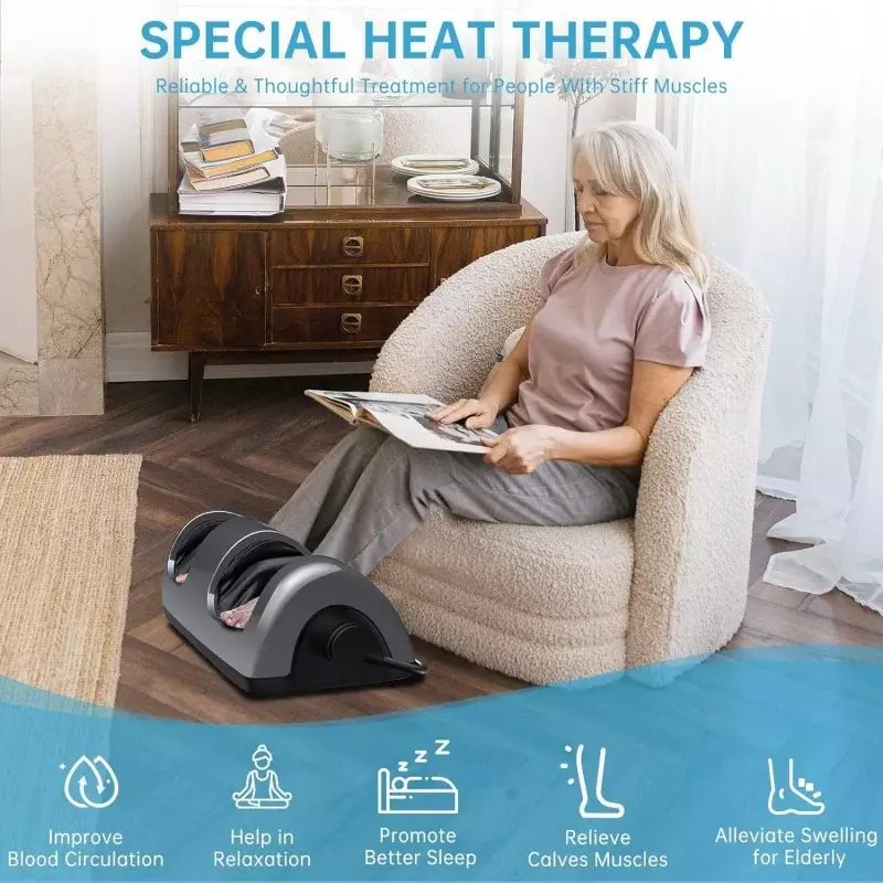 TISSACRE-masajeador de pies Shiatsu con calor, máquina masajeadora de pies para neurofonía, fascitis Plantar y alivio del dolor, L