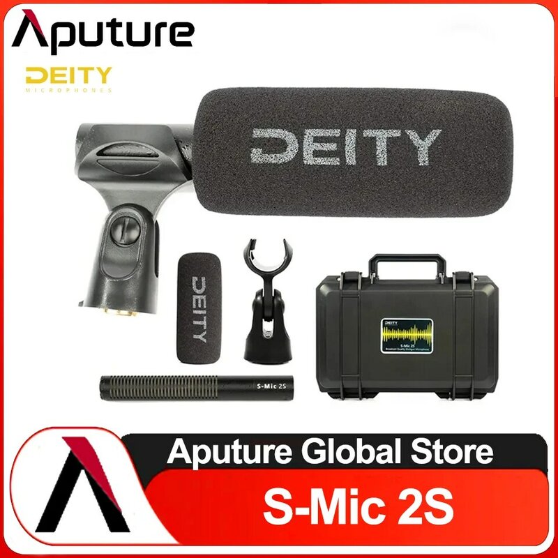 Aputure Deity s-mic 2S micrófono de condensador supercardioide, impermeable, escopeta, bajo ruido, portátil, para cámara, película de Video