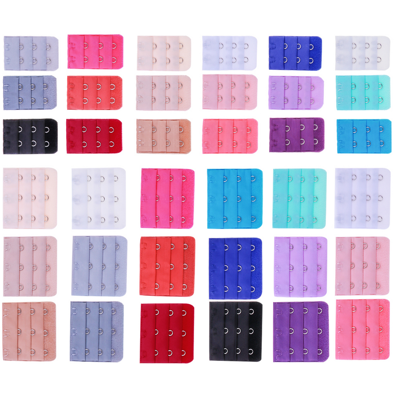 LUOEM-Extensions de soutien-gorge pour femme, crochets d'extension de soutien-gorge, 2 crochets et 3 crochets, 18 couleurs, 36 pièces