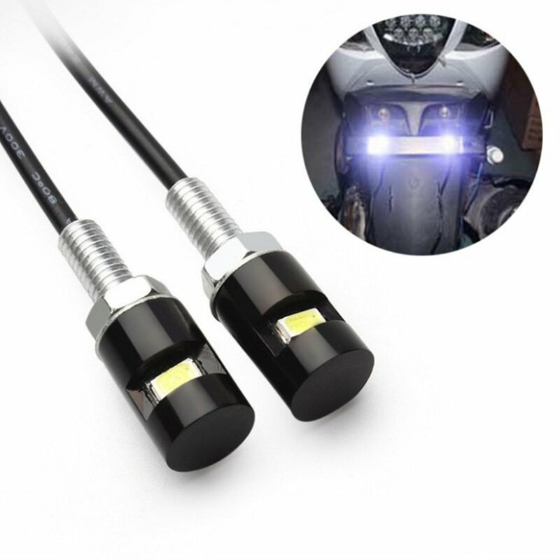 1pc Universal 12V LED Motorcycle Car Number License Plate Bolt Screw Light Lamp For Car & Motorcycle
