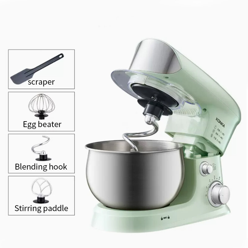 Máquina de chef multifuncional para el hogar, amasadora de masa pequeña de 3 a 5 litros, totalmente automática, batidor de huevos eléctrico para el hogar