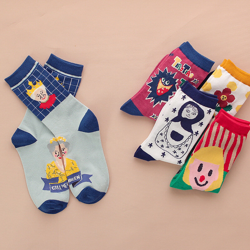 Новые Мультяшные анимационные спортивные носки для отдыха хлопковые поглощающие пот женские носки