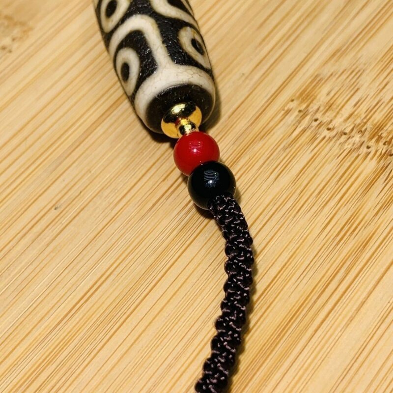 Tibetan Style Nine-Eye Sky Bead Men's Trendy Short Clavicle Chain All-Match Necklace Pendant