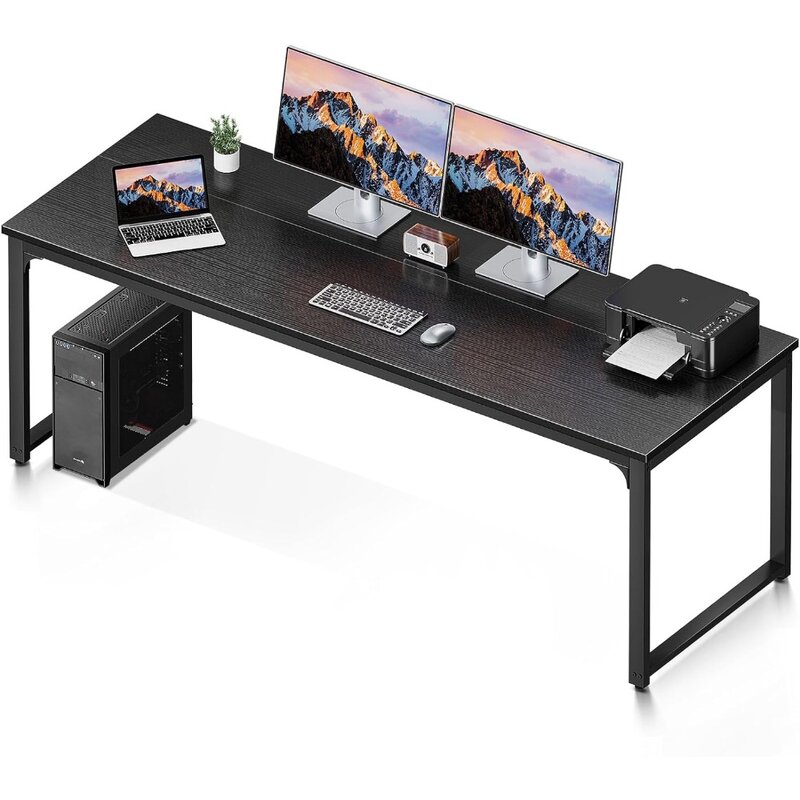 Coleshome-家庭およびオフィス用のモダンでシンプルなコンピューターデスク、学生用の黒のライティングデスク、71インチ