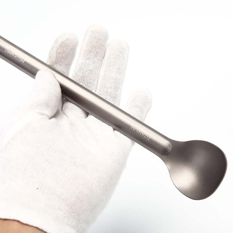 Nuovo cucchiaio in titanio con manico lungo cucchiaio in titanio cucchiaio da campeggio stoviglie da esterno