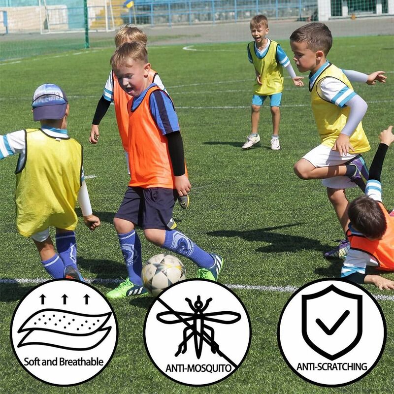 Однотонная детская спортивная одежда, эластичный солнцезащитный чехол на руку для девочек и мальчиков