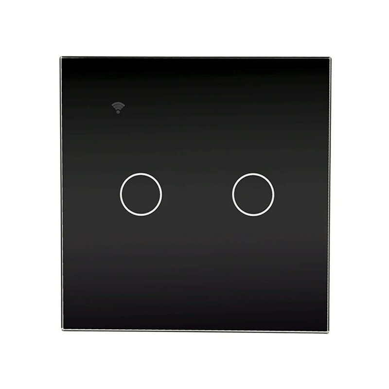 Interruptor de luz táctil de 2 vías, vidrio templado, WiFi, interruptor de pared inteligente, 10A, encendido-apagado para lámparas normales, lámparas incandescentes, lámpara LED