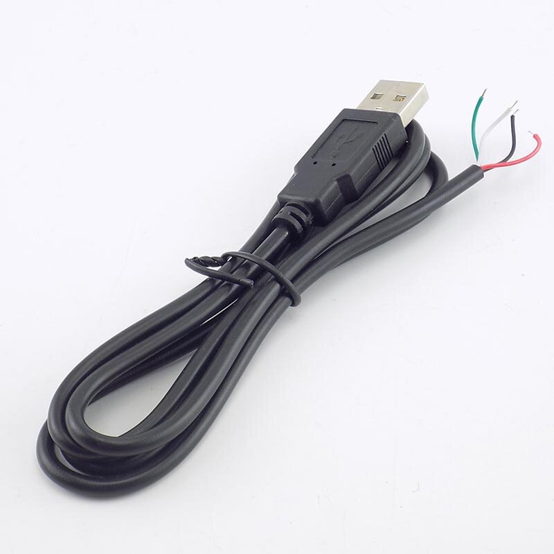 0.3/1/2M DIY ไมโคร USB ขั้วต่อสายเคเบิลข้อมูล4ขาตัวผู้อะแดปเตอร์แหล่งจ่ายไฟสายไฟต่อสำหรับอุปกรณ์พัดลม USB L19